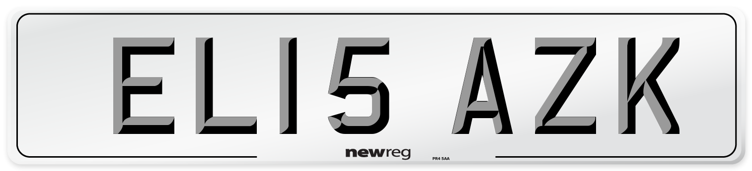 EL15 AZK Number Plate from New Reg